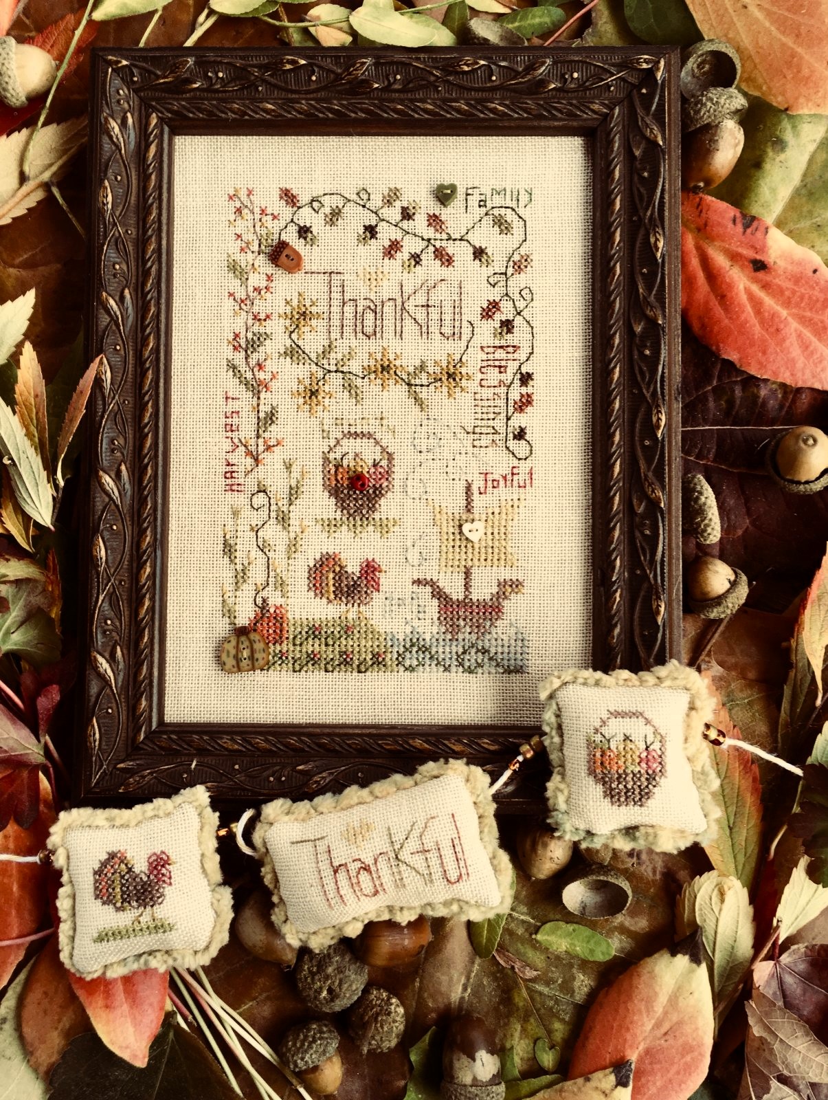 Thankful Notes cross stitch pattern from Shepherd's Bush SB-THA