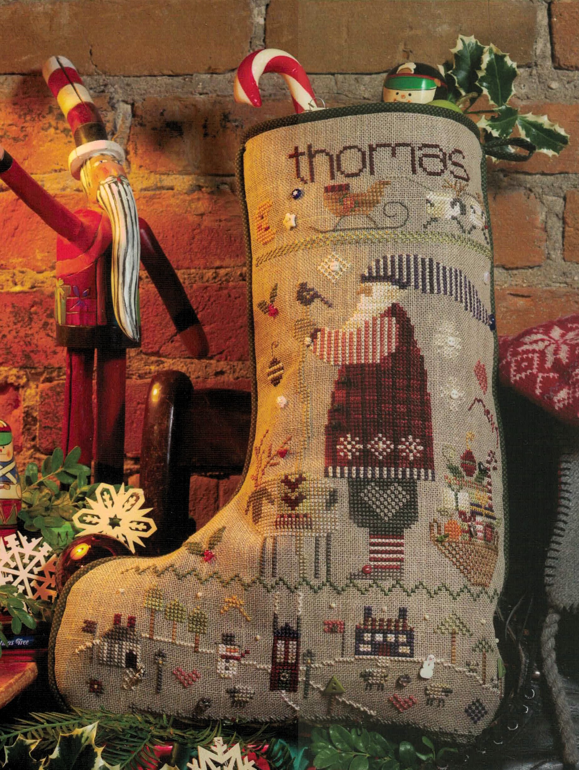 Thomas's Stocking cross stitch pattern from Shepherd's Bush SB-THO