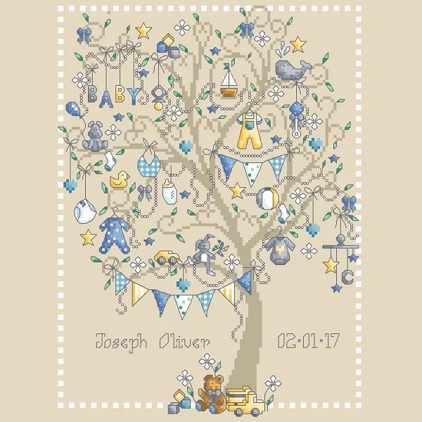 Baby Toy Tree cross stitch pattern from Shannon Christine Designs SCD-BTT