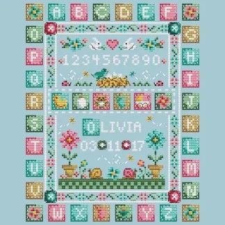 Quilted Baby Sampler cross stitch pattern from Shannon Christine Designs SCD-QUI