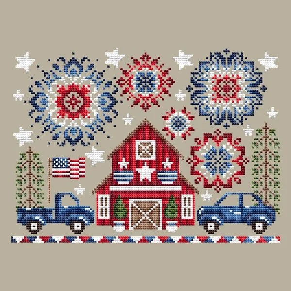 Red, White and Blue cross stitch pattern from Shannon Christine Designs SCD-RED