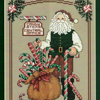 Candy Stick Santa cross stitch pattern from Sue Hillis Designs SHD-L234