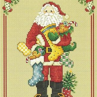 Stocking Santa cross stitch pattern from Sue Hillis Designs SHD-L235