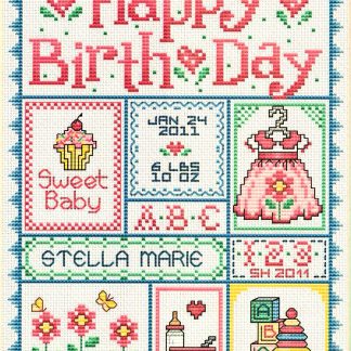 Happy Birth Day for Girls cross stitch pattern from Sue Hillis Designs SHD-L438