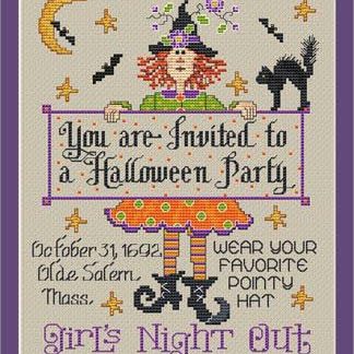 Halloween Party cross stitch pattern from Sue Hillis Designs SHD-L650