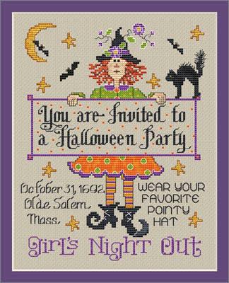 Halloween Party cross stitch pattern from Sue Hillis Designs SHD-L650