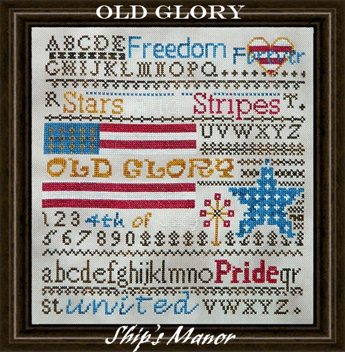 Old Glory cross stitch pattern from Ship's Manor SM-OLD