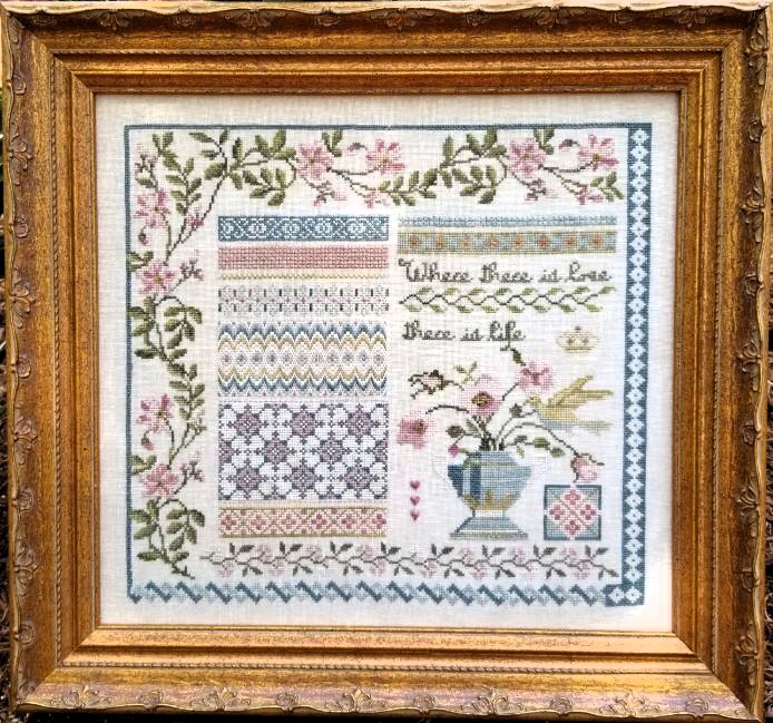 Hummingbird's Garden cross stitch pattern from Samplers Not Forgotten SNF-HUM