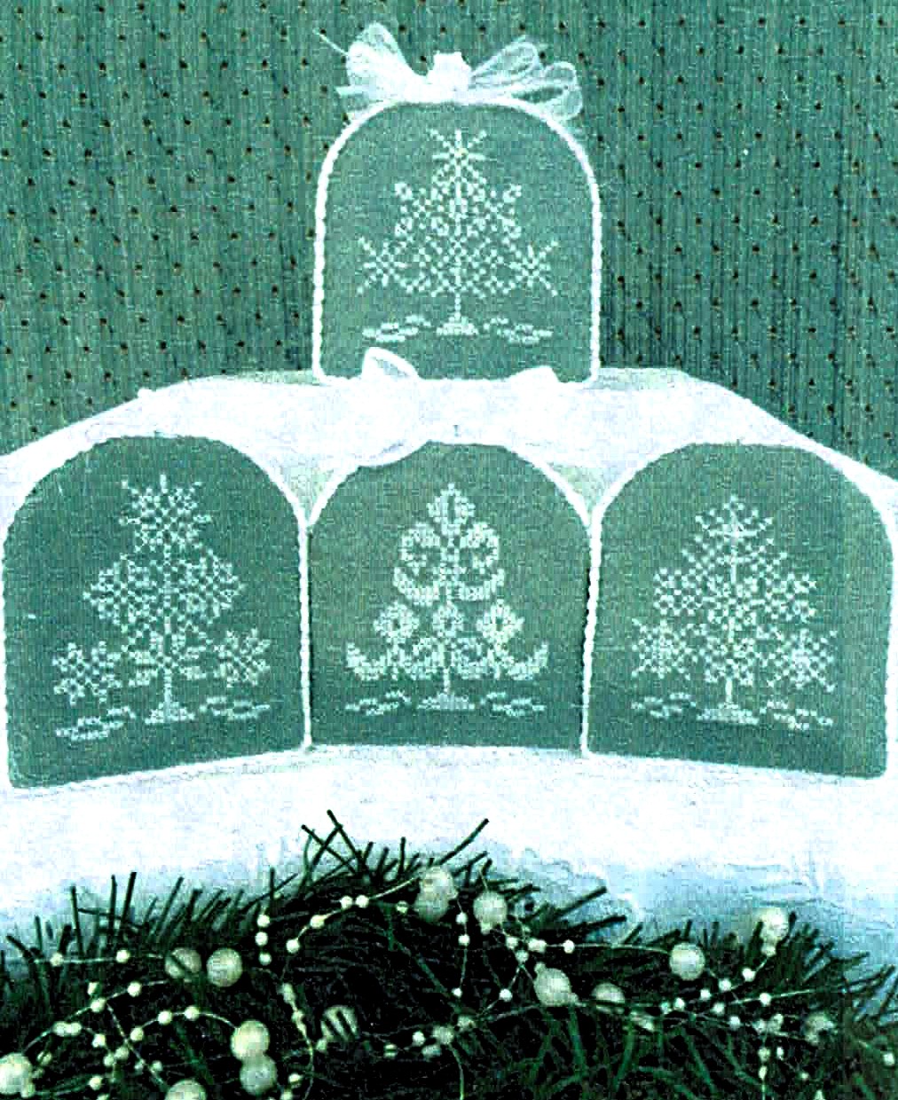 Snowflake Mini Trees cross stitch pattern from ScissorTail Designs STD-SMT