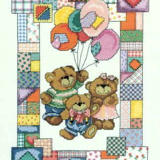 Patchwork Bears cross stitch pattern from StitchWorld SW-03219