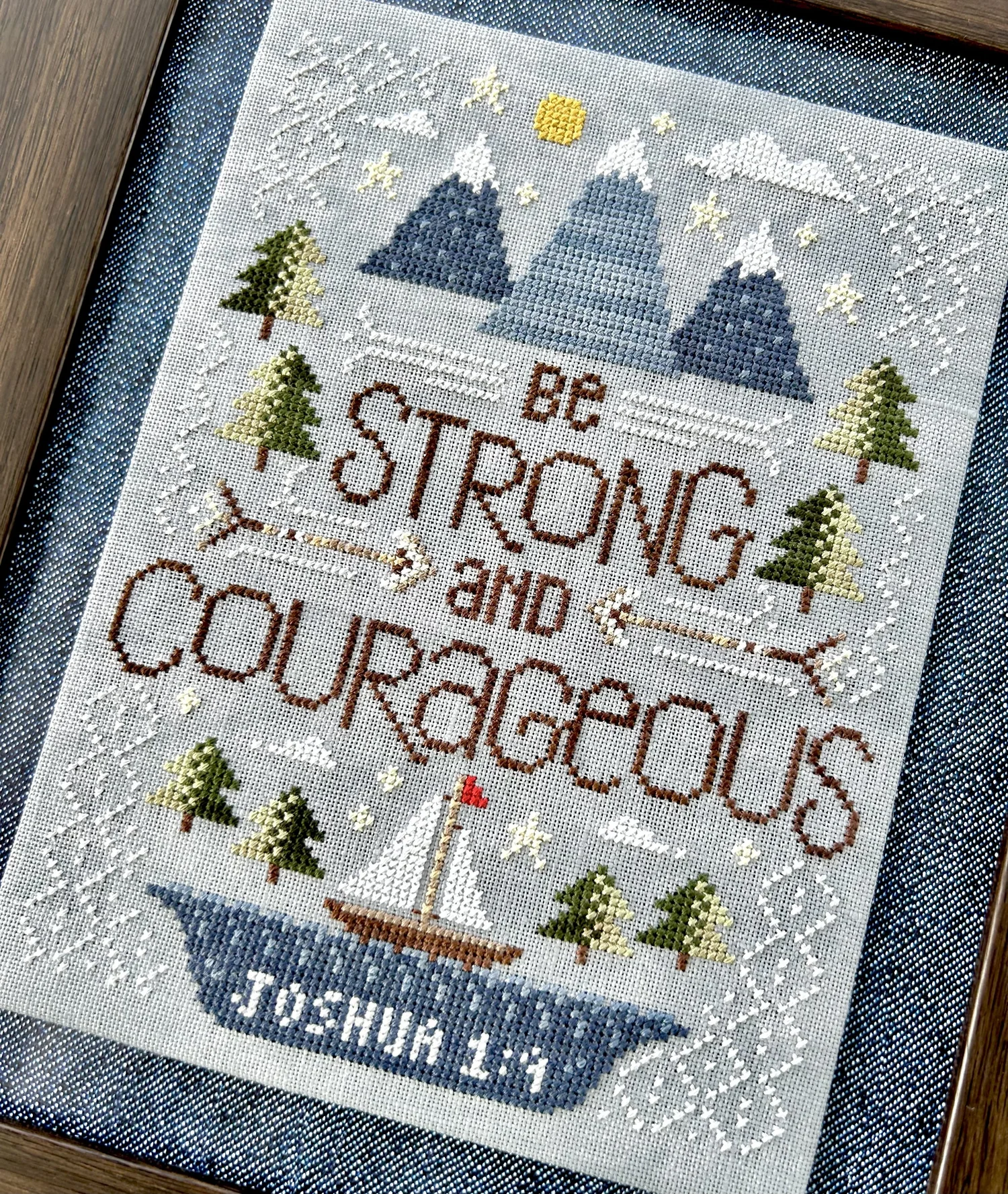 Strong and Courageous cross stitch pattern from Sweet Wing Studio SWS-STR