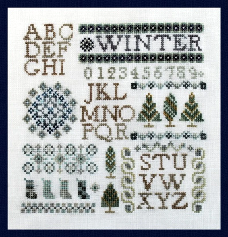 Mini Winter Sampler cross stitch pattern from Turquoise Graphics & Designs TGD-087