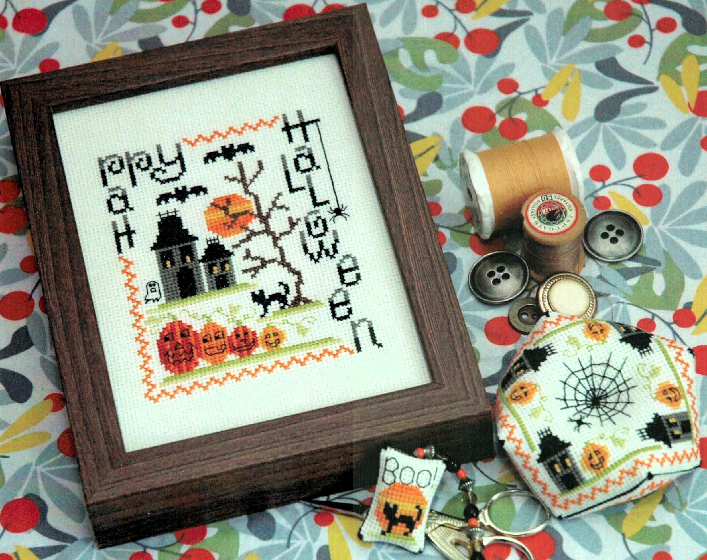 Spooky Halloween Trio cross stitch pattern from Tiny Modernist TM-SPO