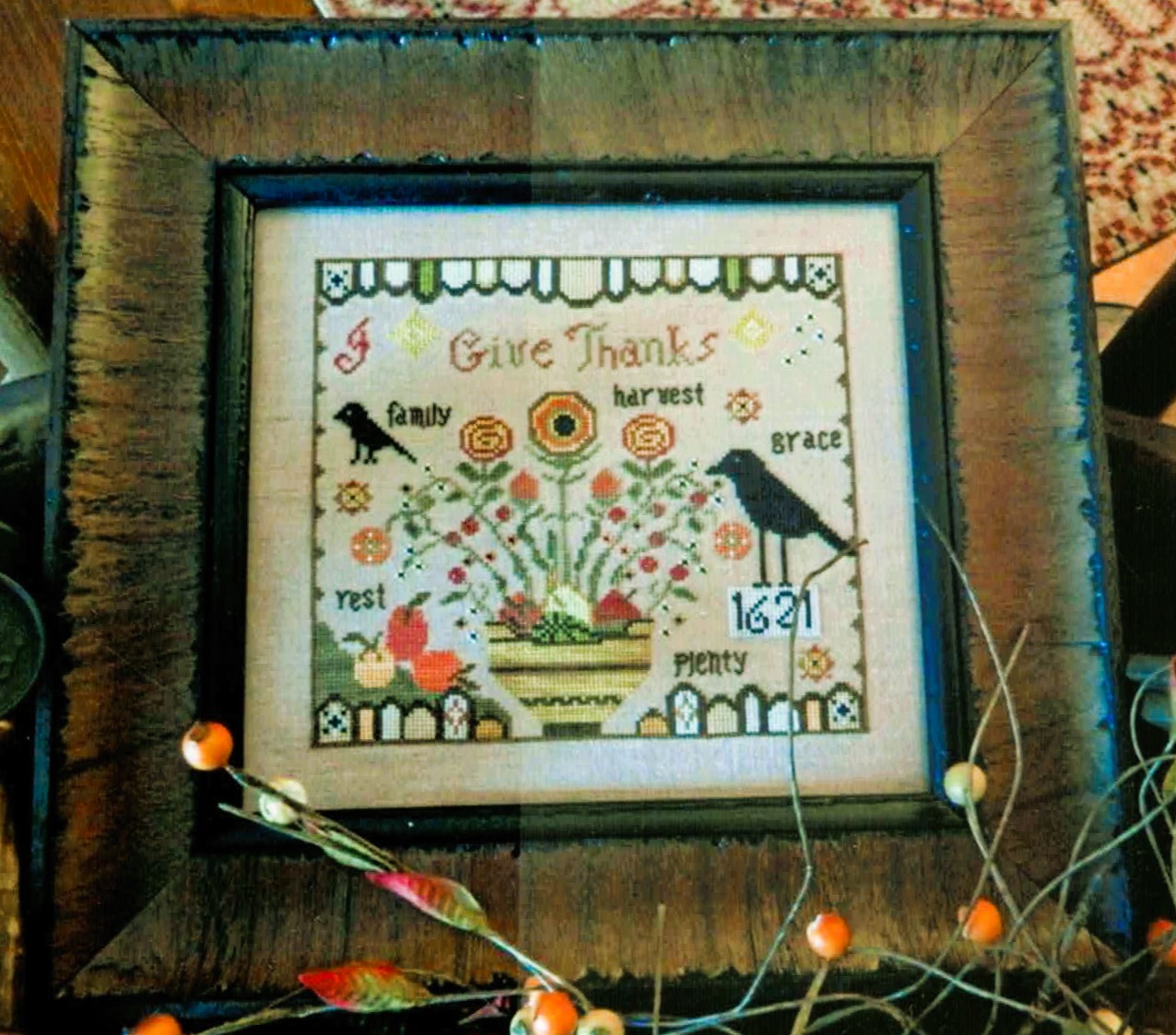Penny Harvest cross stitch pattern from Tree of Life Samplings TOL-PH