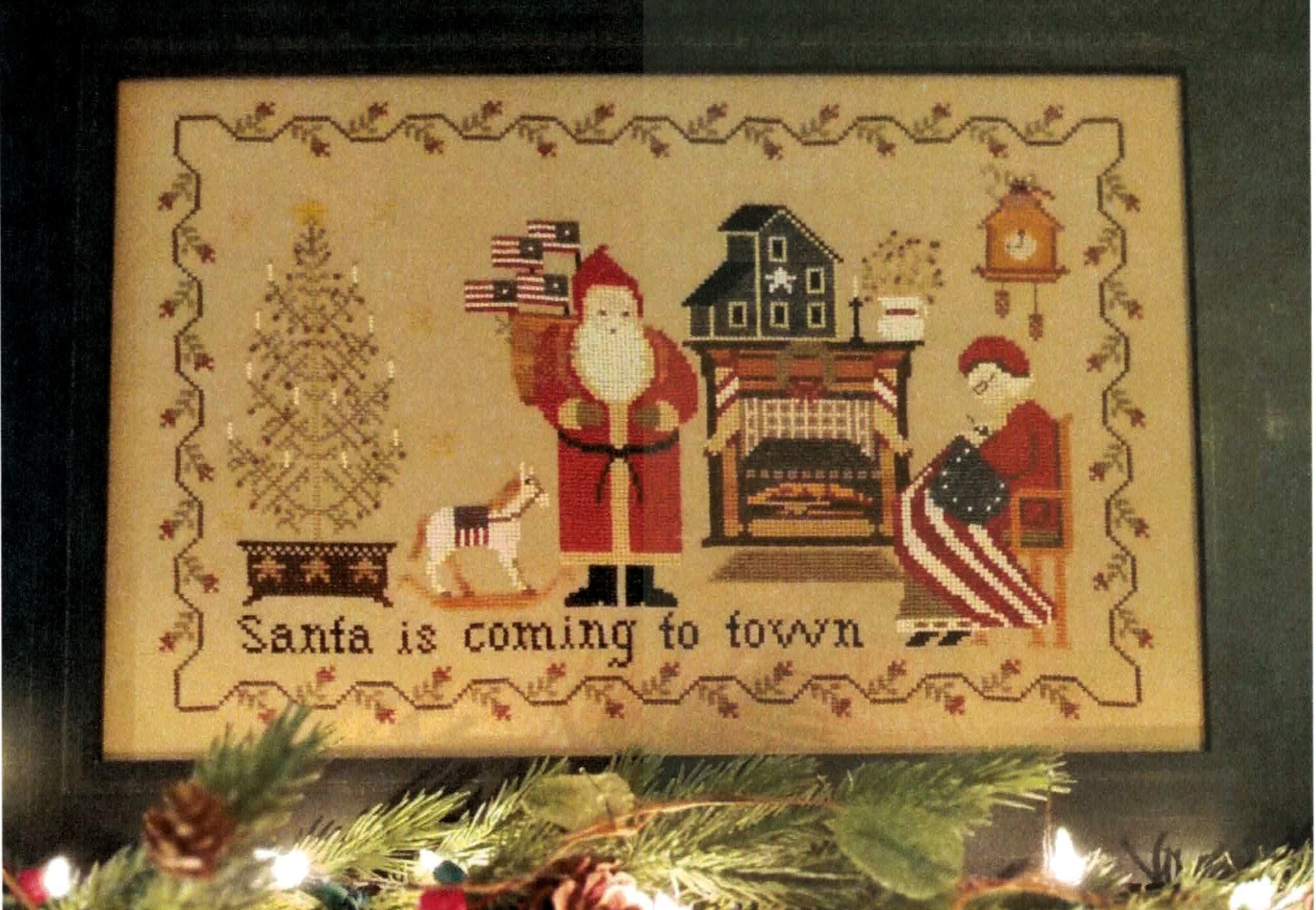 A Patriotic Christmas Eve cross stitch pattern from Twin Peak Primitives TPP-APCE