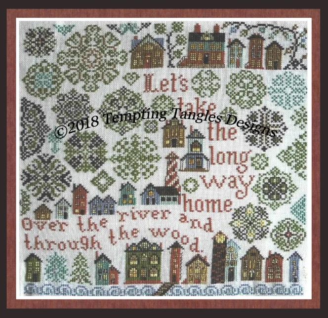 The Long Way Home cross stitch pattern from Tempting Tangles TT-TLWH
