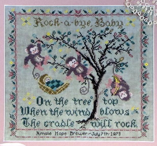 Tree Top Birth Sampler cross stitch pattern from Tempting Tangles TT-TRE