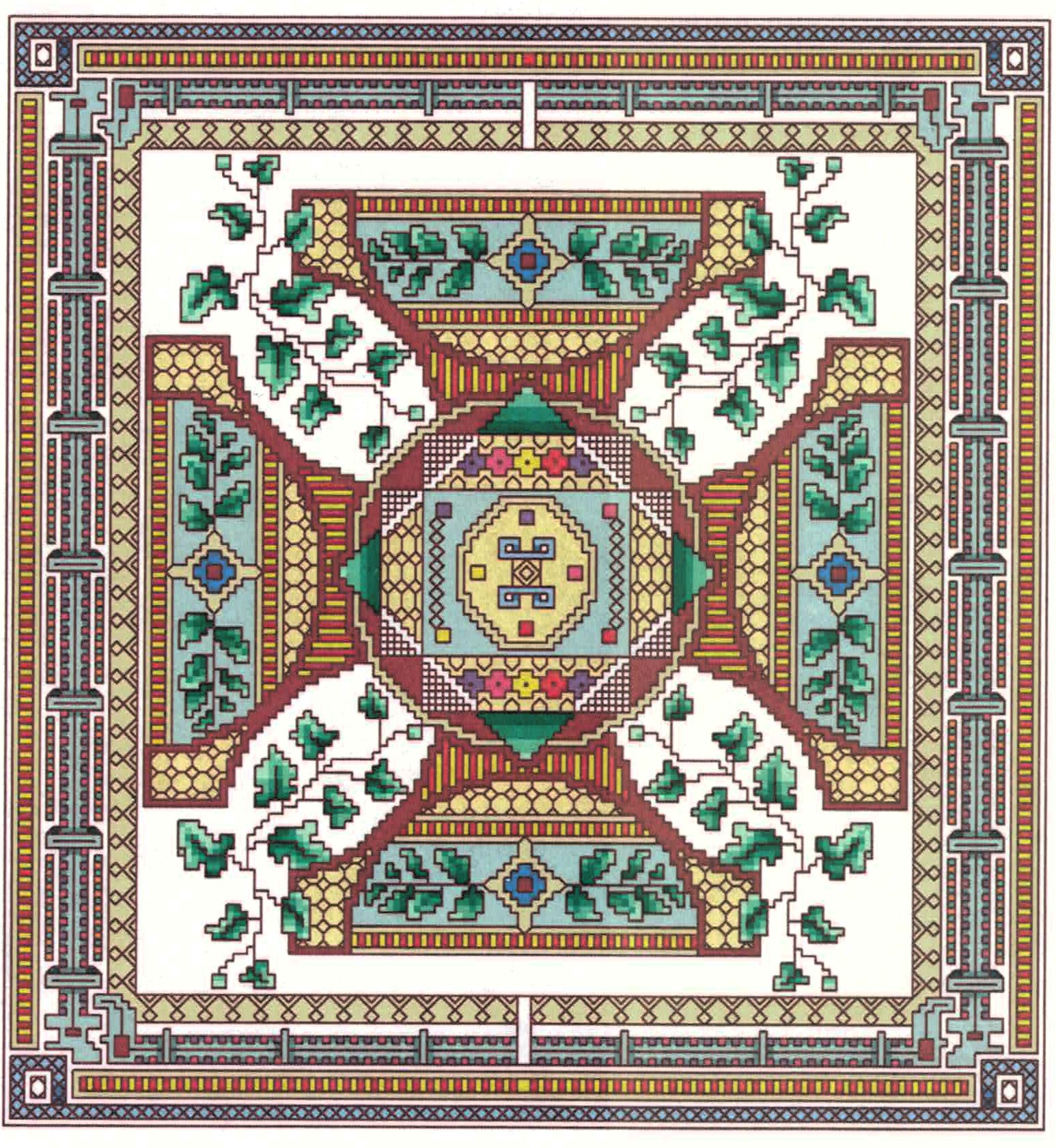 Renaissance Motif cross stitch pattern from Vickery Collection VC-2077