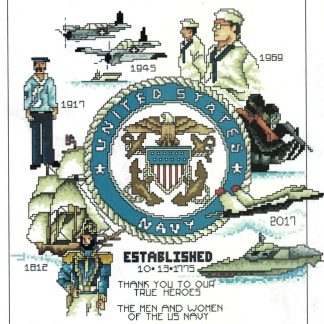 Navy cross stitch pattern from Vickery Collection VC-2312