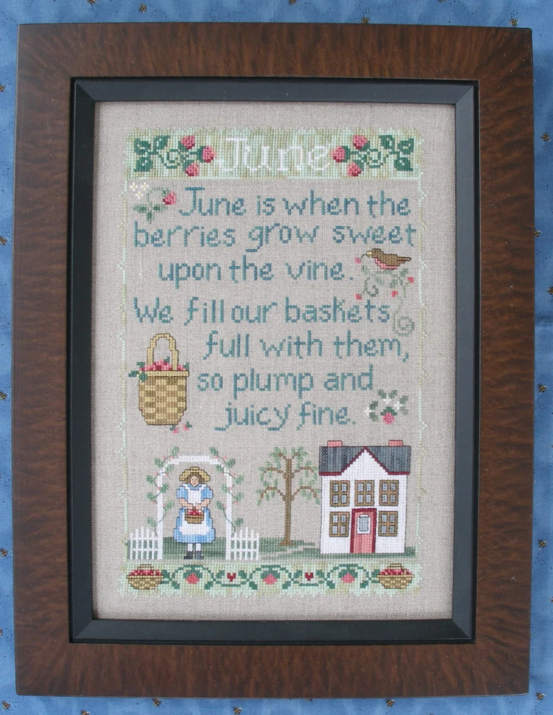 Monthly Sampler: June cross stitch pattern from Waxing Moon Designs WMD-143