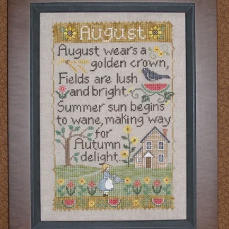 Monthly Sampler: August cross stitch pattern from Waxing Moon Designs WMD-146