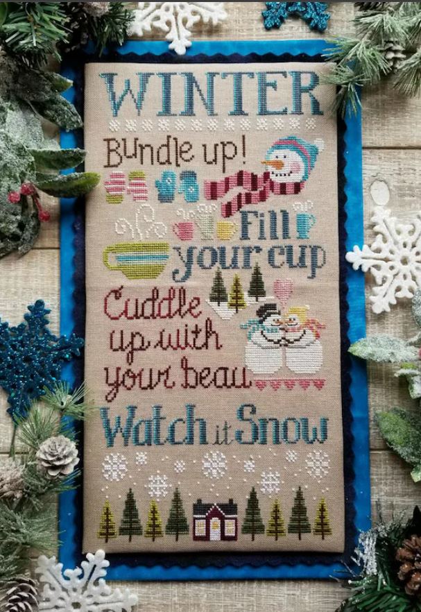 Watch it Snow cross stitch pattern from Waxing Moon Designs WMD-192