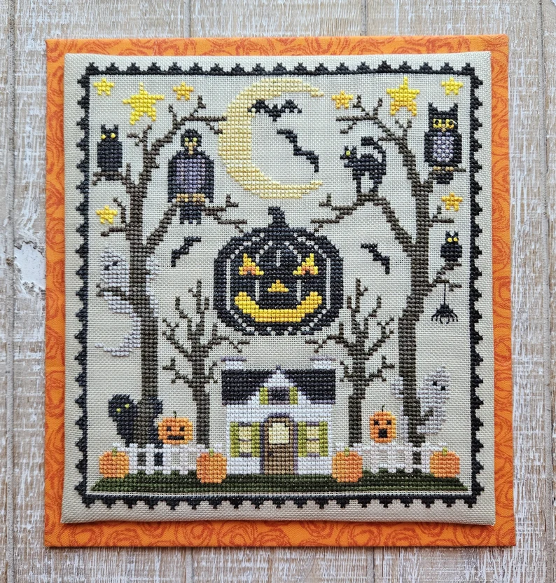 Little House in the Haunted Woods cross stitch pattern from Waxing Moon Designs WMD-226