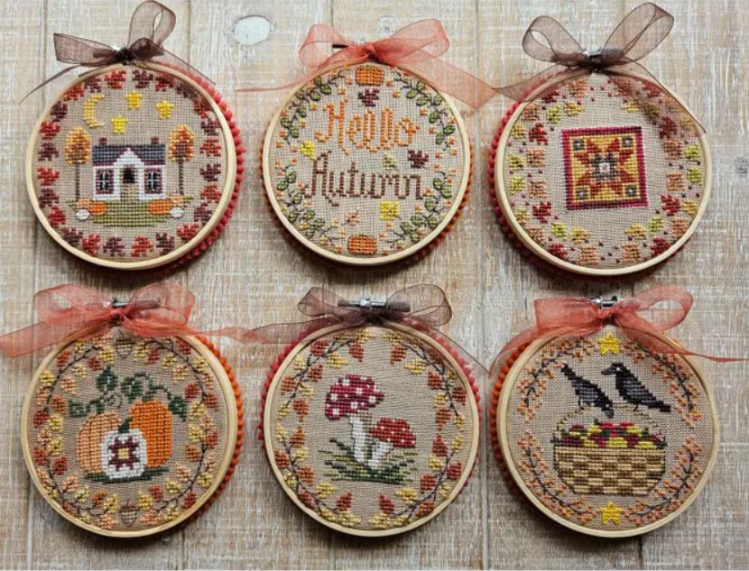 Autumn Mini-Rounds cross stitch pattern from Waxing Moon Designs WMD-232