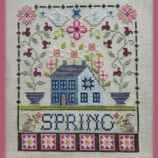 Spring Saltbox cross stitch pattern from Waxing Moon Designs WMD-236