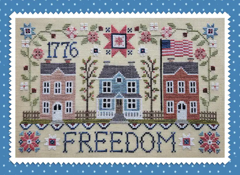Freedom Street cross stitch pattern from Waxing Moon Designs WMD-237