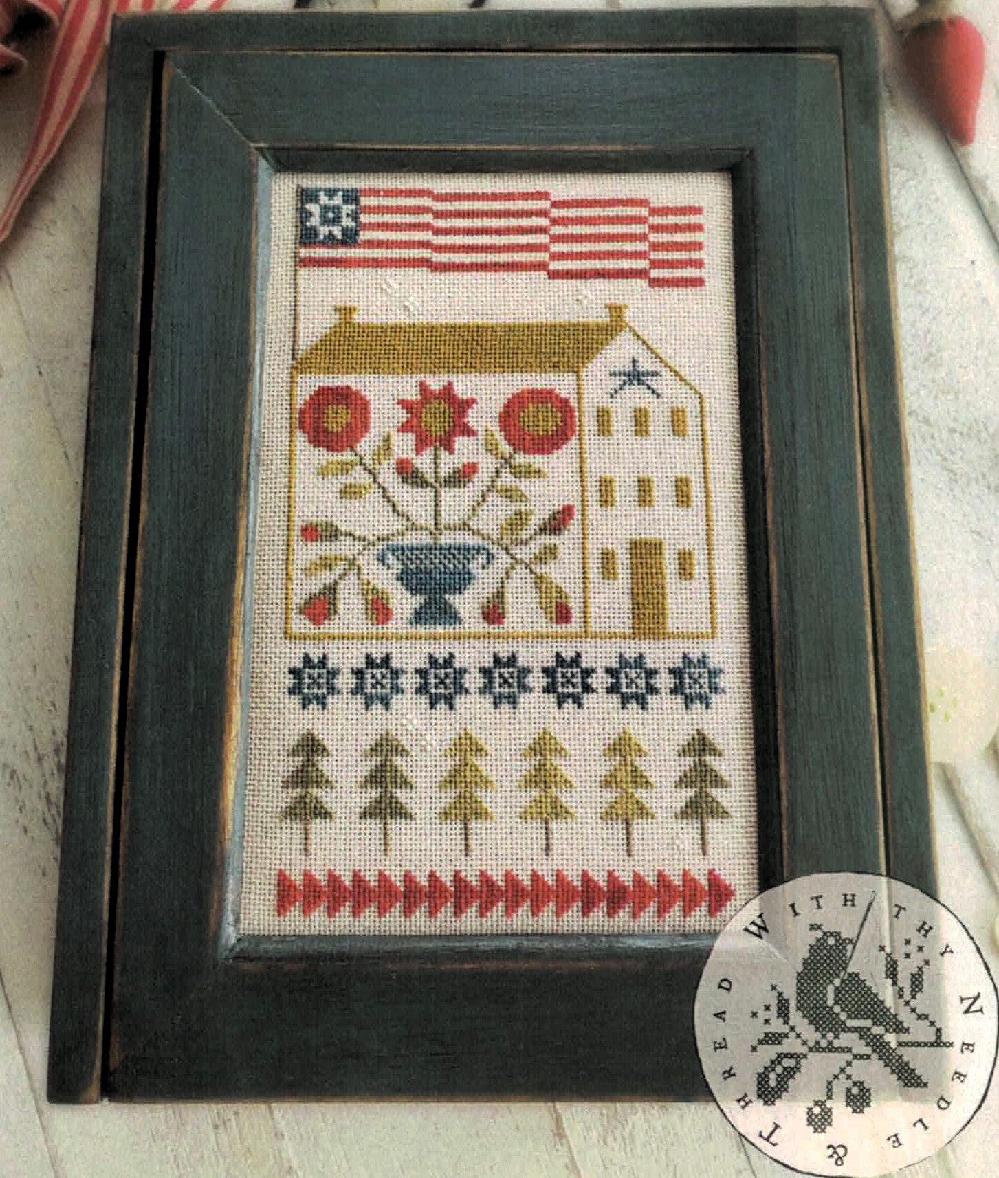Baltimore Saltbox cross stitch pattern from With Thy Needle & Thread WTN-CS277