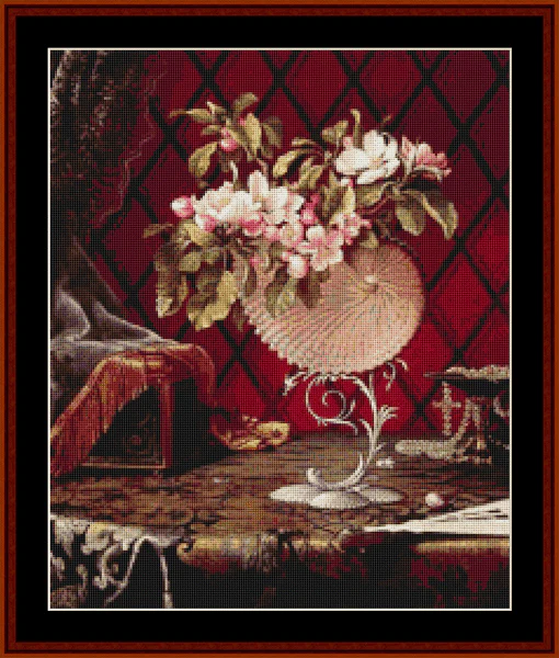 Still Life with Apple Blossoms cross stitch pattern from Cross Stitch Collectibles XS-HE02