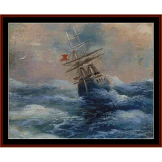 Ship on the Sea cross stitch pattern from Cross Stitch Collectibles XS-ICA20