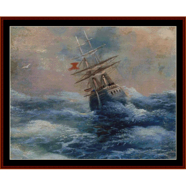 Ship on the Sea cross stitch pattern from Cross Stitch Collectibles XS-ICA20