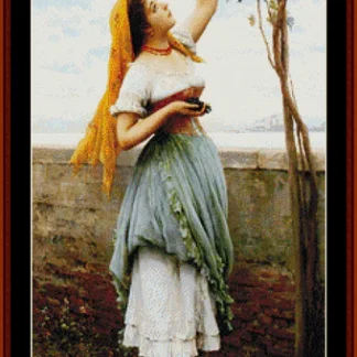 The Grape Picker cross stitch pattern from Cross Stitch Collectibles XS-LAT-28