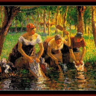Washerwomen cross stitch pattern from Cross Stitch Collectibles XS-PIS08