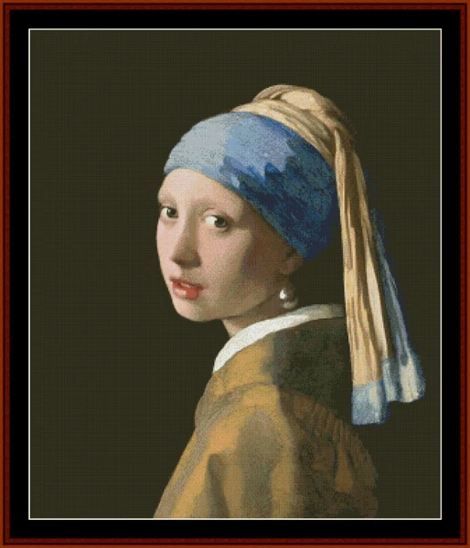 Girl with Pearl Earring cross stitch pattern from Cross Stitch Collectibles XS-VE14