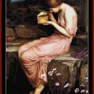 Psyche Opening the Golden Box cross stitch pattern from Cross Stitch Collectibles XS-WA14