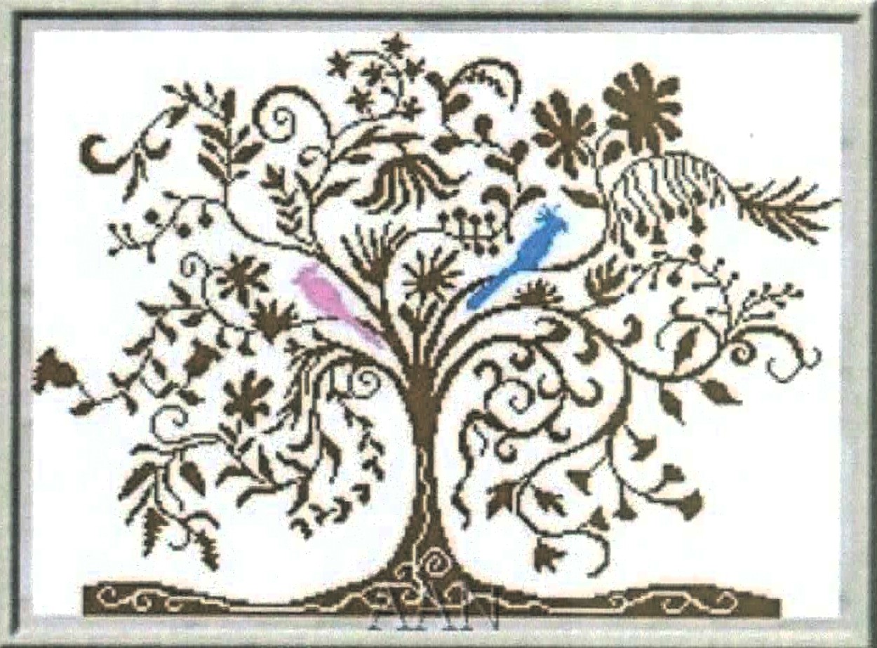 Two Birds cross stitch pattern from Alessandra Adelaide Needleworks AAN-117