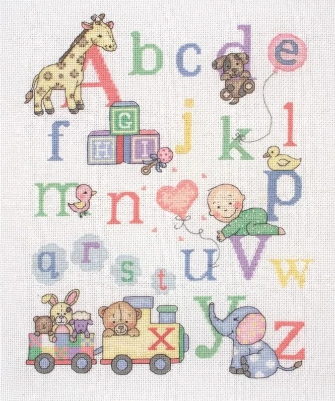 Little Alphabet cross stitch kit from Anchor ANC-ACS37