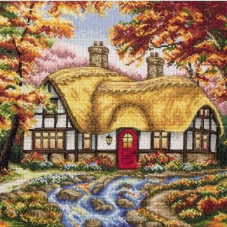 The Autumn Cottage cross stitch kit from Anchor ANC-PCE746
