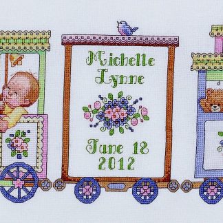Choo Choo Train Birth Record cross stitch kit from Bucilla BU-45708