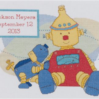 Bot Buddies Birth Record cross stitch kit from Bucilla BU-45931