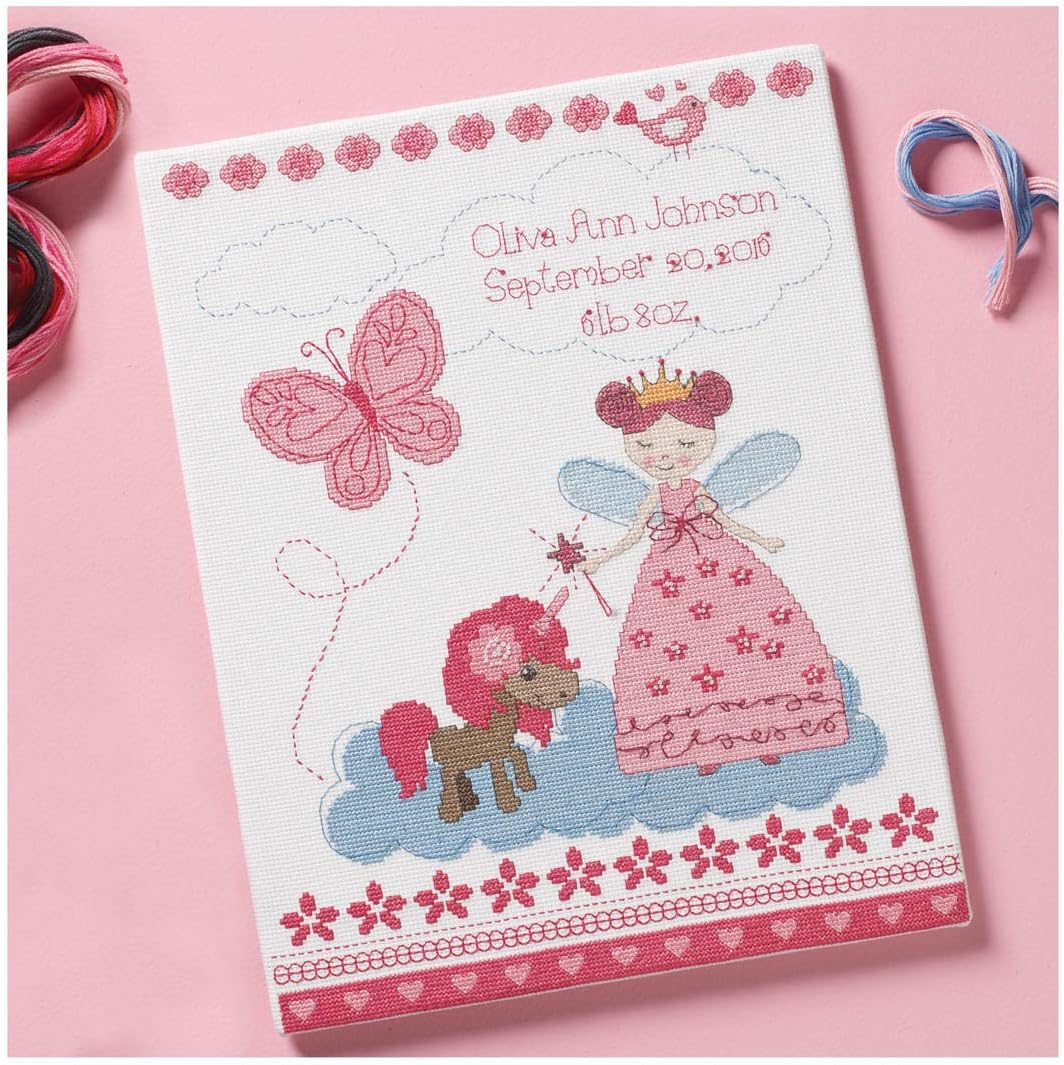 Fairytale Princess Birth Record cross stitch kit from Bucilla BU-47665