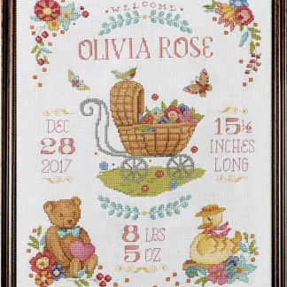 Sweet Baby Birth Record cross stitch kit from Bucilla BU-47728