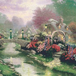 Lamplight Bridge cross stitch kit from Candamar Designs CD-50925