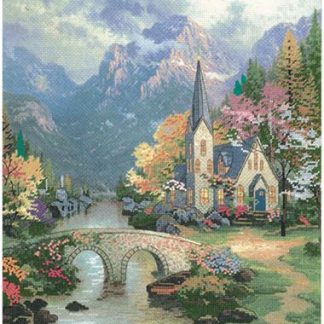 Mountain Chapel cross stitch kit from Candamar Designs CD-51113