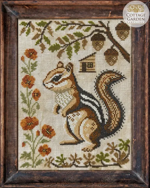 The Chipmunk cross stitch pattern from Cottage Garden Samplings CGS-1131