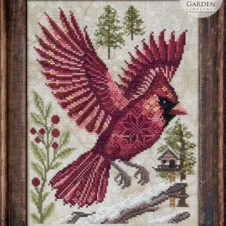 The Northern Cardinal cross stitch pattern from Cottage Garden Samplings CGS-1132