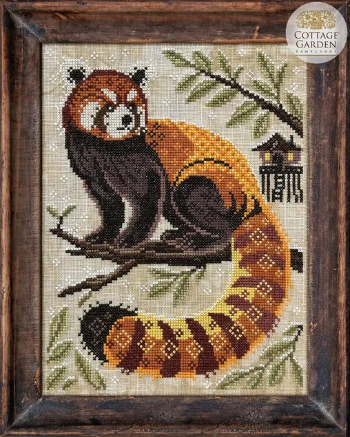 The Red Panda cross stitch pattern from Cottage Garden Samplings CGS-1134